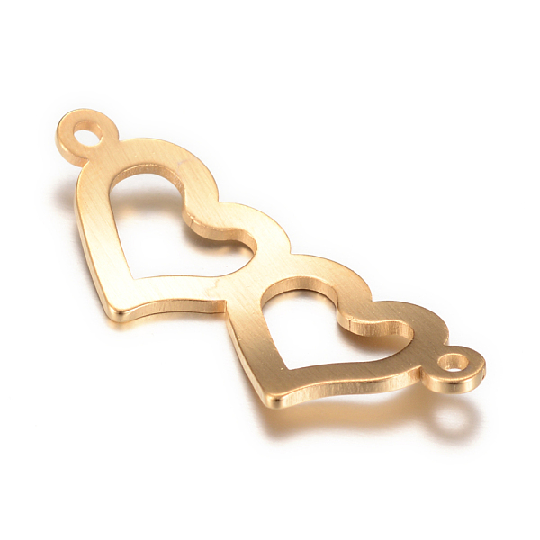 

PandaHall 201 Stainless Steel Links connectors, Heart to Heart, Golden, 31.5x12.5x1mm, Hole: 1.5mm 201 Stainless Steel Heart