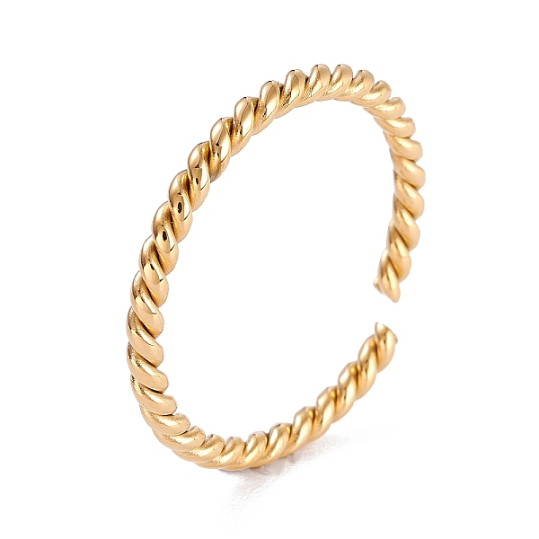 

PandaHall 304 Stainless Steel Cuff Rings, Open Ring, Twist, Golden, 2mm, Inner Diameter: 17mm 304 Stainless Steel