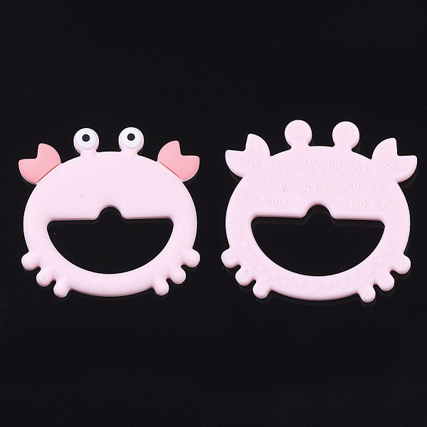 

PandaHall Food Grade Eco-Friendly Silicone Cabochons, Chewing Beads For Teethers, DIY Nursing Necklaces Making, Frog, Pink, 65x68x8mm...