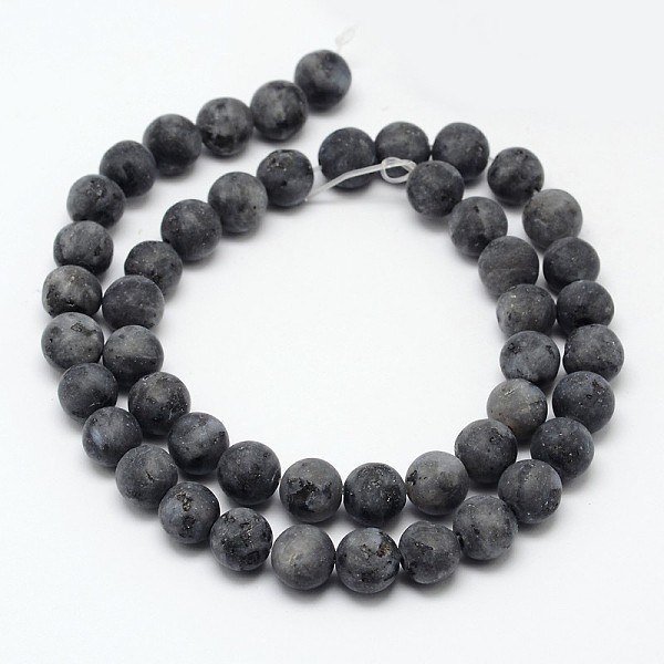 Natural Larvikite/Black Labradorite Beads Strands