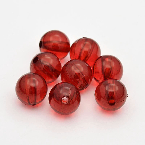 

PandaHall Transparent Acrylic Beads, Round, Dark Red, 5mm, Hole: 1mm, about 8100pcs/500g Acrylic Round Red