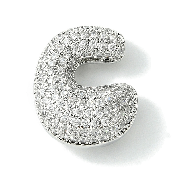 

PandaHall Rack Plating Brass Cubic Zirconia Pendants, Cadmium Free & Lead Free, Long-Lasting Plated, Alphabet, Letter C, 22x18x9mm, Hole..., Clear