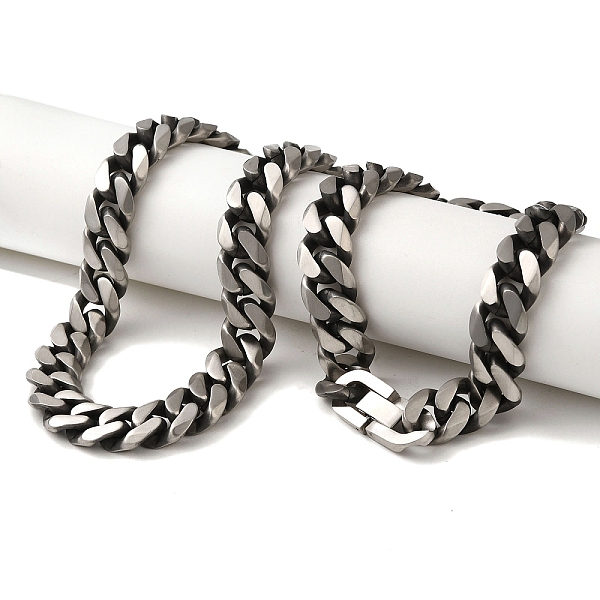 

PandaHall 304 Stainless Steel Curb Chain Necklaces, Stainless Steel Color, 23.62 inch(60cm) 304 Stainless Steel