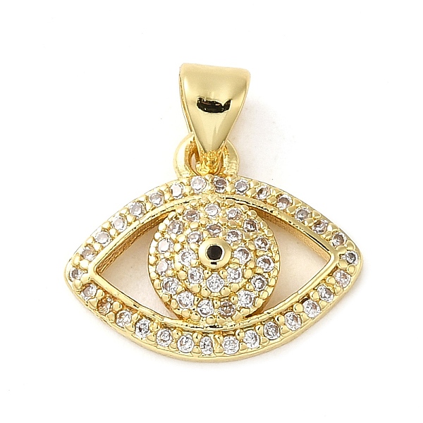 

PandaHall Rack Plating Brass Micro Pave Cubic Zirconia Pendants, Cadmium Free & Lead Free, Long-Lasting Plated, Evil Eye, Real 18K Gold..., Clear