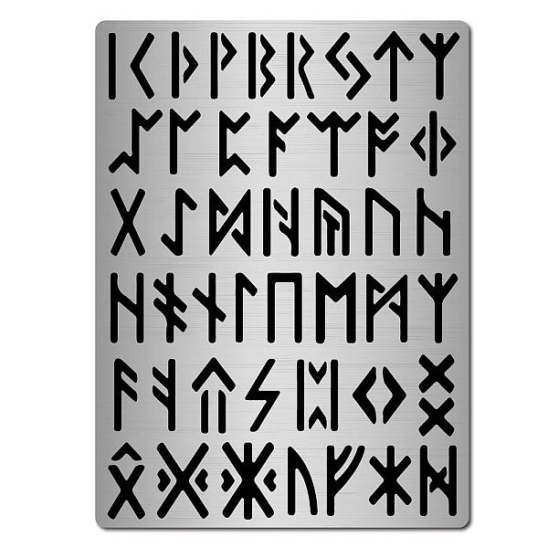 

PandaHall GORGECRAFT Metal Runes Stencil Stainless Steel Ancient Alphabet Elder Futhark Plantillas Abecedarios Template Gothic Font...