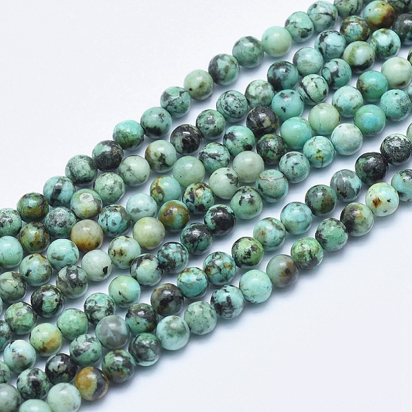 

PandaHall Natural African Turquoise(Jasper) Beads Strands, Round, 4mm, Hole: 1mm, about 87pcs/strand, 15.7 inch(40cm) African Turquoise...