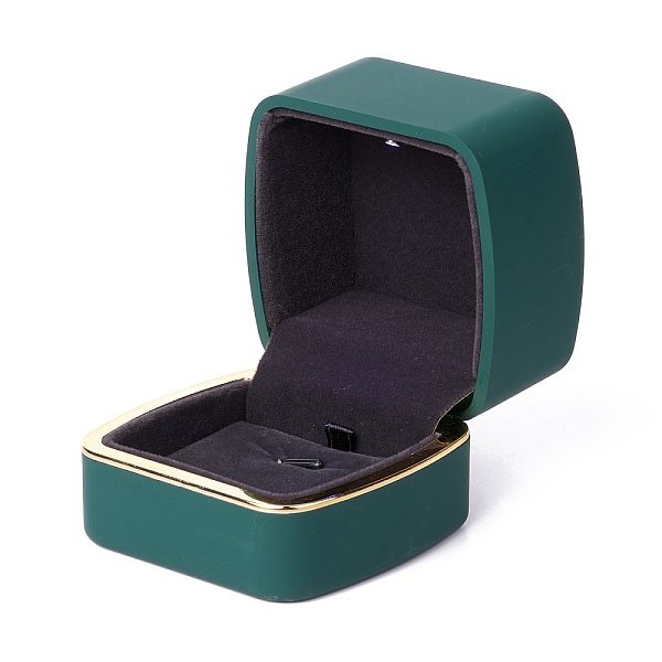 

PandaHall Square Plastic Jewelry Pendant Boxes, with Velvet and LED Light, Dark Slate Gray, 6.5x6.7x5.6cm Plastic Square