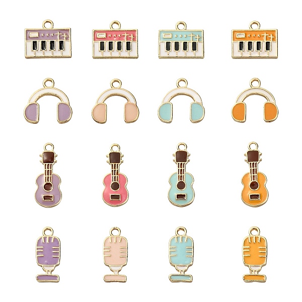 

PandaHall 32Pcs 16 Styles Music Theme Alloy Enamel Pendants, Light Gold, Musical Instruments Mixed Shapes, Light Gold, 12.5~23x7~14.5x2mm...