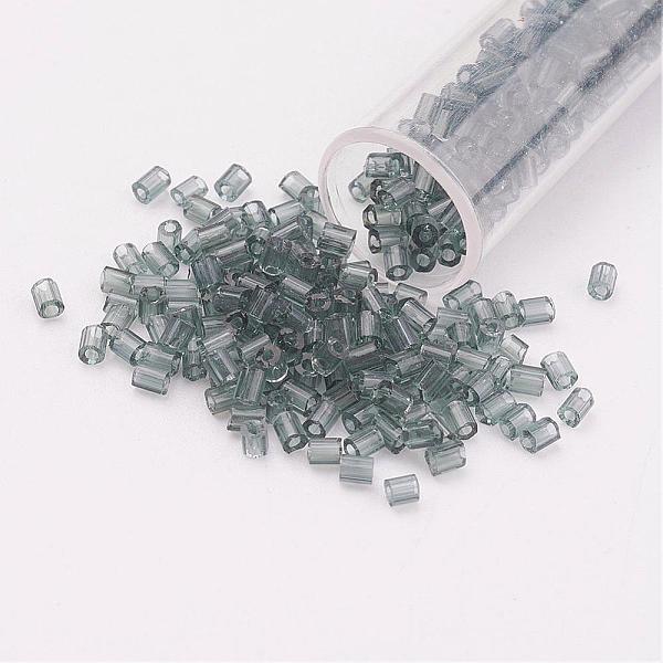 

PandaHall 11/0 Two Cut Round Hole Glass Seed Beads, Hexagon, Transparent Colours, Gainsboro, 2x2mm, Hole: 0.5mm, about 41000pcs/pound Glass..., Gray