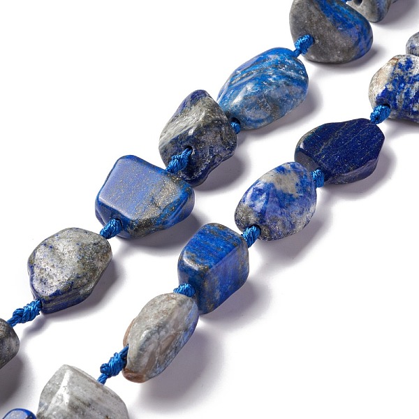 PandaHall Natural Lapis Lazuli Beads Strands, Nuggets, 16~36.8x13~28.5x8~21mm, Hole: 2~3.8mm, about 13pcs/strand, 16.26~17.52''(41.3~44.5cm)...