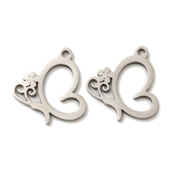 

PandaHall 316 Surgical Stainless Steel Pendants, Laser Cut, Butterfly Charm, Stainless Steel Color, 15x14x1mm, Hole: 1.4mm 316 Surgical...