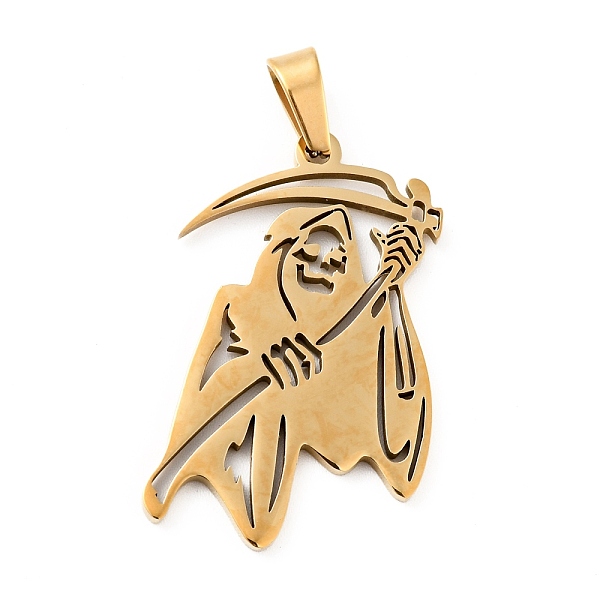 

PandaHall 201 Stainless Steel Pendants, Death, Golden, 35x23x1.5mm, Hole: 7x4mm 201 Stainless Steel Human
