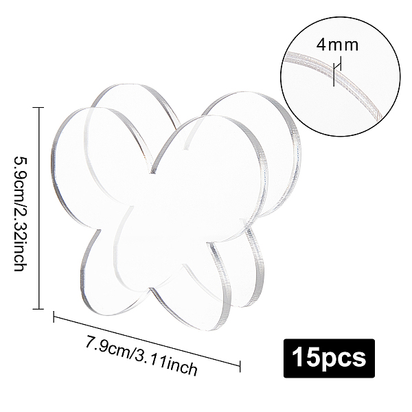 

PandaHall BENECREAT Acrylic Board, Butterfly, Clear, 59x79x4mm Acrylic Clear