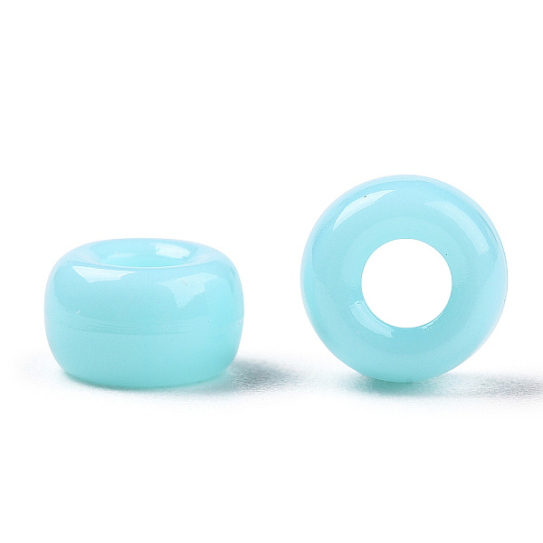 

PandaHall Opaque Acrylic Beads, Rondelle, Cyan, 7x4mm, Hole: 3mm, about 4545pcs/500g Acrylic Rondelle Cyan