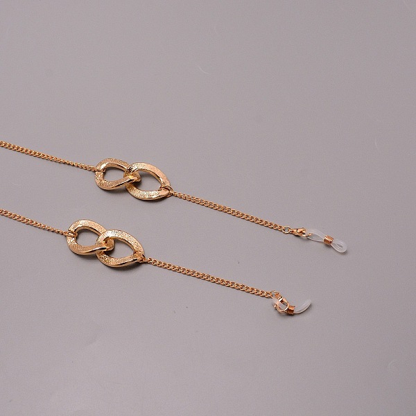 

PandaHall Zinc Alloy Eyeglasses Chains, Neck Strap for Eyeglasses, Interlock Rings Link Chain with Plastic Loop Ends, Light Gold, 30.71 inch...