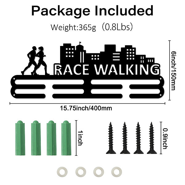 Wort Rennen Wandern Mode Eisen Medaille Aufhänger Halter Display Wandregal