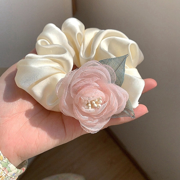 

PandaHall Cloth Hair Ties, Flower, Pink, 90x120mm Cloth Flower Pink