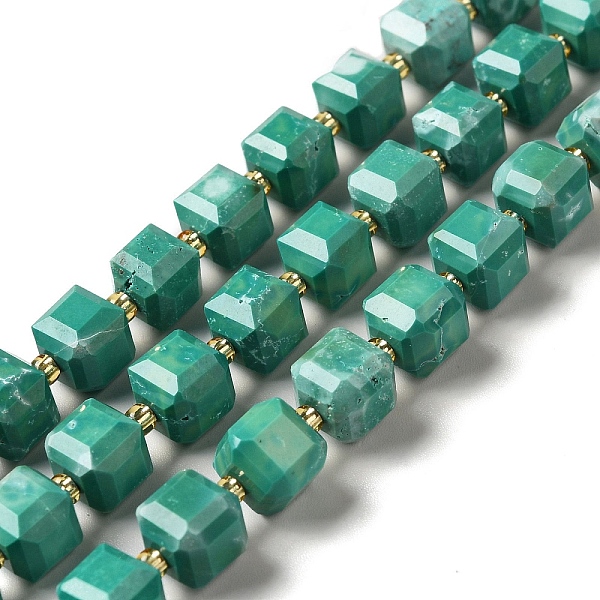

PandaHall Natural Howlite Beads Strands, Dyed, Faceted, Cube, Green, 7.5x8x7.5mm, Hole: 1.2mm, about 40pcs/strand, 15.63 inch(39.7cm)...