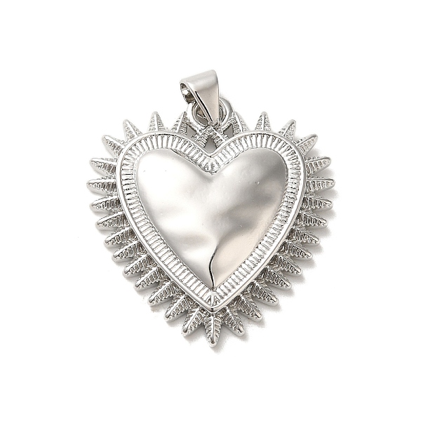 

PandaHall Brass Pendants, Heart, Platinum, 27x25x4.5mm, Hole: 5x3.5mm Brass Heart