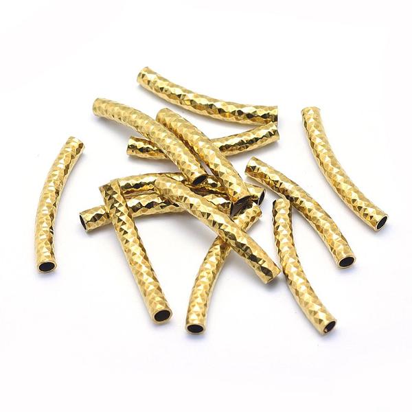 

PandaHall Brass Tube Beads, Curved, Lead Free & Cadmium Free & Nickel Free, Tube, Raw(Unplated), 30x4mm, Hole: 3mm Brass Tube