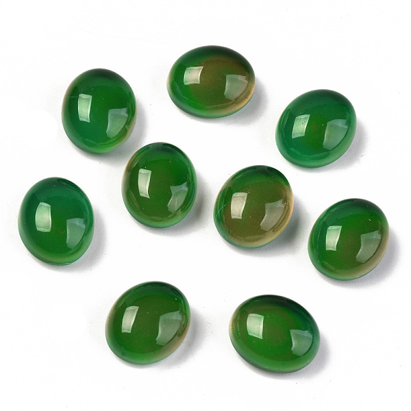 

PandaHall Glass Cabochons, Changing Color Mood Cabochons, Oval, Green, 12x10x6.5mm Glass Oval Green