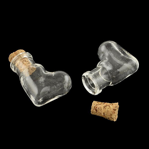 

PandaHall Boot Glass Bottle for Bead Containers, with Cork Stopper, Wishing Bottle, Clear, 20x11x25mm, Hole: 6mm, Bottleneck: 9.5mm in...