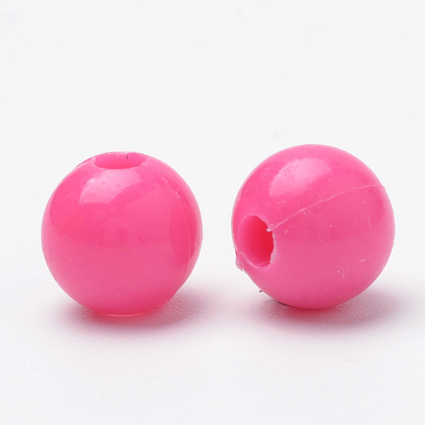

PandaHall Plastic Beads, Round, Camellia, 8x7.5mm, Hole: 2mm, about 2270pcs/500g Plastic Round Pink