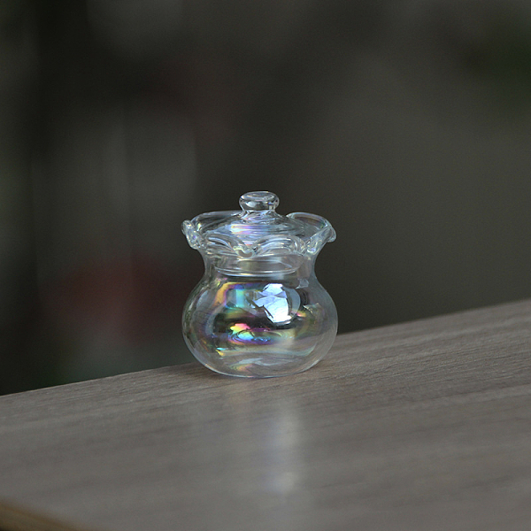 

PandaHall Mini Glass Jar, Micro Landscape Dollhouse Accessories, Pretending Prop Decorations, Clear AB, 25mm Glass Others White