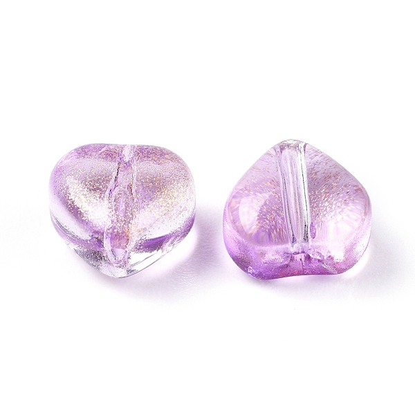 

PandaHall Electroplate Glass Beads, with Glitter Powder, Heart, Plum, 5.5x6x3.7mm, Hole: 0.8mm Glass Heart Purple