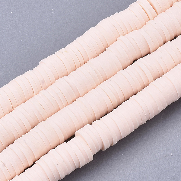 

PandaHall Handmade Polymer Clay Beads Strands, for DIY Jewelry Crafts Supplies, Heishi Beads, Disc/Flat Round, Misty Rose, 6x0.5~1mm, Hole..., Red