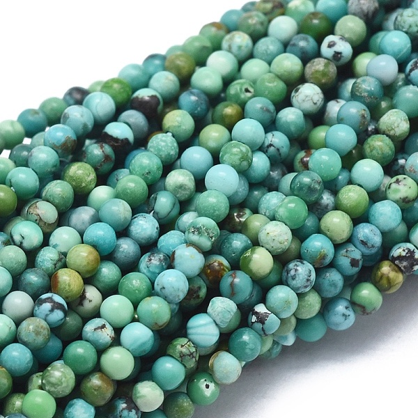 

PandaHall Natural HuBei Turquoise Beads Strands, Round, 2mm, Hole: 0.5mm, about 195pcs/strand, 15.35 inch(39cm) HuBei Turquoise Round
