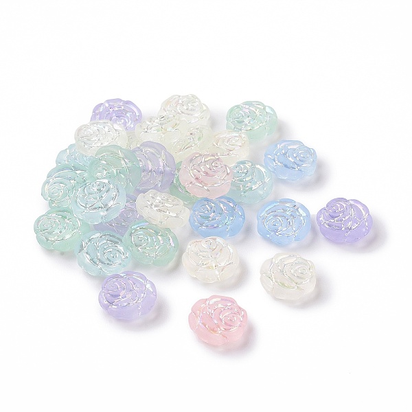 

PandaHall Transparent Frosted Acrylic Beads, AB Color Plated, Rose, Mixed Color, 13.5x14x5mm, Hole: 1.6mm, 950pcs/500g Acrylic Flower..., Multicolor