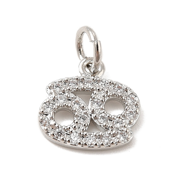 

PandaHall Brass Micro Pave Cubic Zirconia Charms, Constellation Charm, with Jump Ring, Cancer, 10x10.5x1.5mm, Hole: 3.5mm Brass+Cubic..., Clear