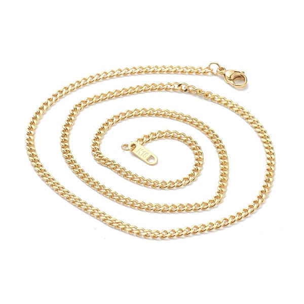 

PandaHall Vacuum Plating 304 Stainless Steel Curb Chain Necklaces, Faceted, with Lobster Claw Clasps, Golden, 20.03 inch(50.9cm), 3mm 304...