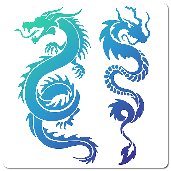 

PandaHall GORGECRAFT Dragons Stencils Templates 30x30cm Double Dragons Pattern Large Reusable Plastic Square Stencils Sign for Painting on...