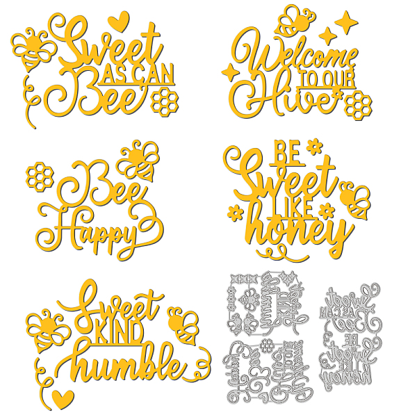 

PandaHall Bee Theme Carbon Steel Cutting Dies Stencils, for DIY Scrapbooking, Photo Album, Decorative Embossing Paper Card, Stainless Steel...