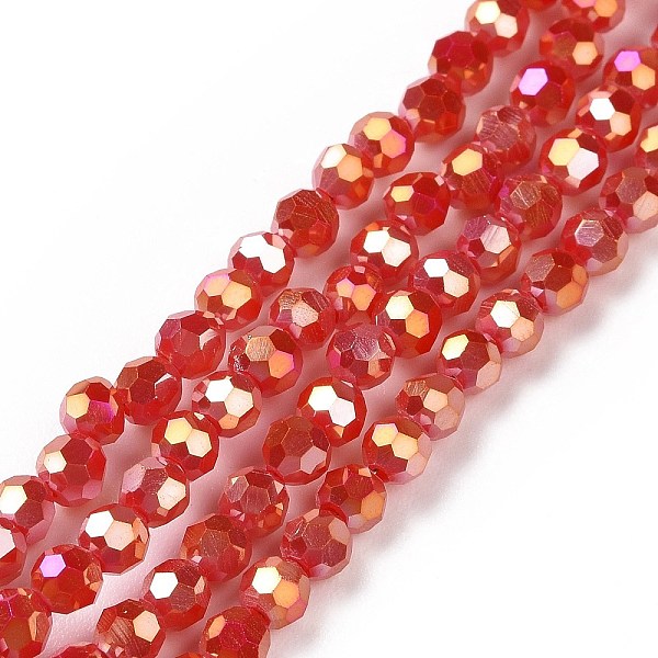 

PandaHall Faceted(32 Facets) Round Full Plated Electroplate Glass Beads Strands, Purple Plated, 4mm, Hole: 1mm, about 100pcs/strand, 14.9...