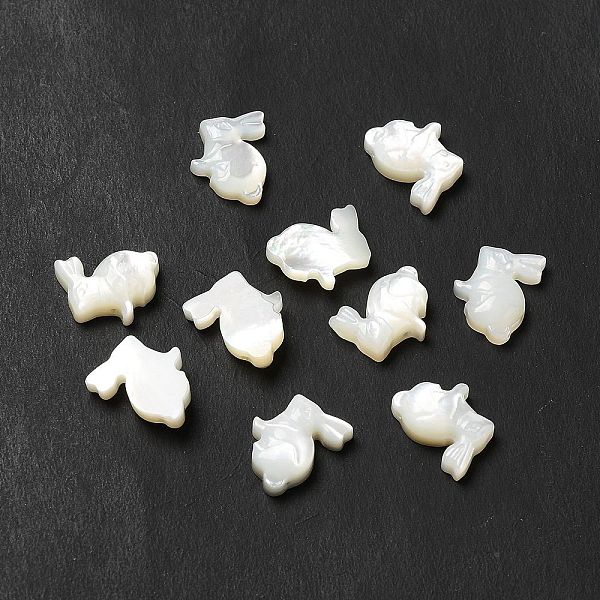 

PandaHall Natural White Shell Beads, Rabbit, Seashell Color, 11x11x3.5mm, Hole: 0.7mm White Shell Rabbit