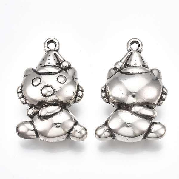 

PandaHall CCB Plastic Kitten Pendants, Cat with Nightcap Shape, Antique Silver, 46.5x30x16.5mm, Hole: 3.5mm, about 61pcs/500g Plastic Cat...