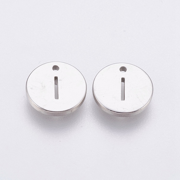 

PandaHall 304 Stainless Steel Charms, Flat Round with Letter, Stainless Steel Color, Letter.I, 10x1mm, Hole: 1mm 304 Stainless Steel Letter...