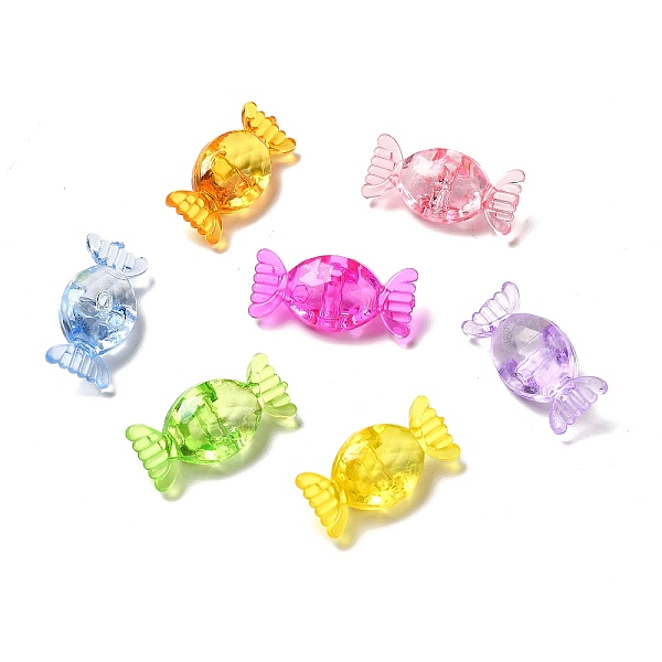 

PandaHall Transparent Acrylic Beads, Candy, Mixed Color, 13x28x10mm, Hole: 3mm, about 360pcs/500g Acrylic Candy Multicolor