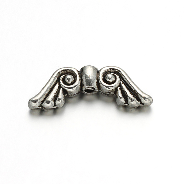 

PandaHall Wing Tibetan Style Alloy Beads, Cadmium Free & Lead Free, Antique Silver, 7.2x20.2x4mm, Hole: 1mm Alloy Wing