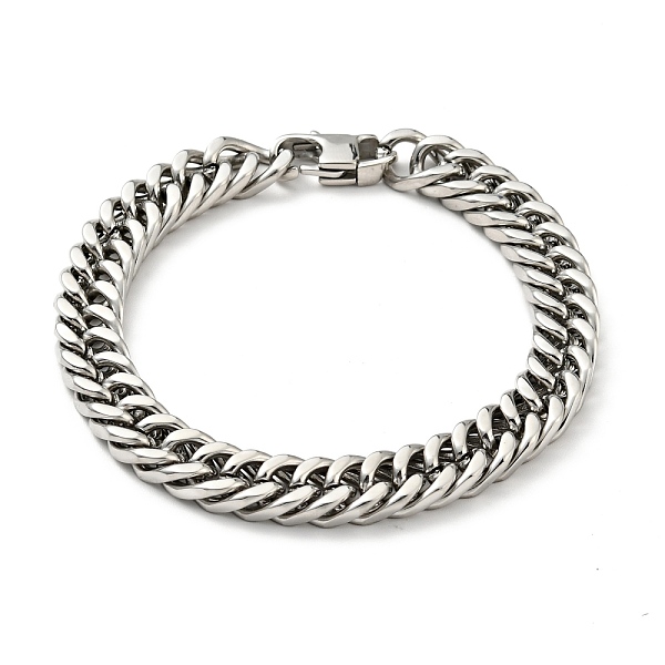 

PandaHall 201 Stainless Steel Cuban Link Chains Bracelet for Men Women, Stainless Steel Color, 7-7/8 inch(19.9cm) 201 Stainless Steel
