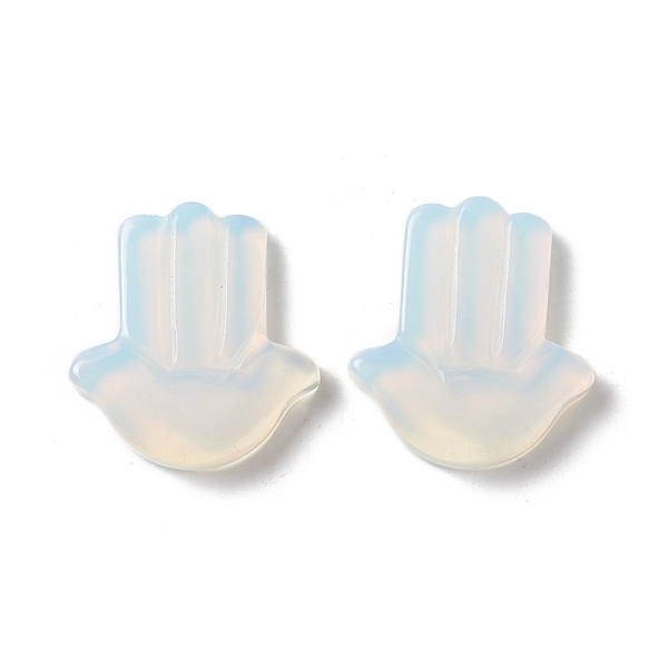 

PandaHall Opalite Cabochons, Hamsa Hand, 37x32.5x7~8mm Opalite Palm