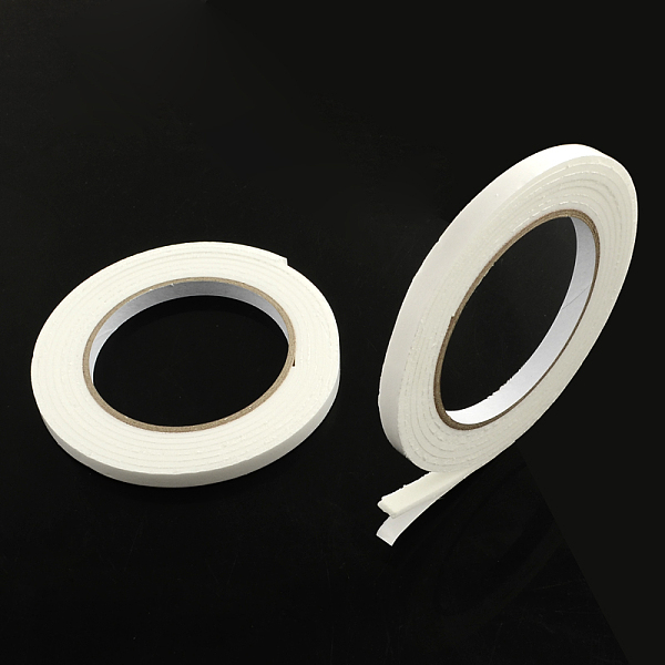 

PandaHall Office School Supplies Double Sided Adhesive Tapes, with Sponge/Foam, White, 8mm, about 2m/roll, 25rolls/group Paper White