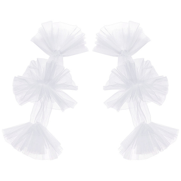 PandaHall Wedding Mesh Sleeves, Bridal Long Mesh Gloves for Wedding Dress, White, 650x310x8.5mm Cloth White