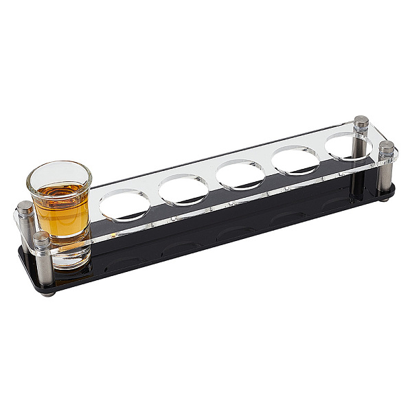 

PandaHall 6-Hole Acrylic Glass Holder Display Racks, Whiskey Spirits Wine Glass Holder, for Bar Tasting Serving Tray, Kitchen Tools, with..., Clear