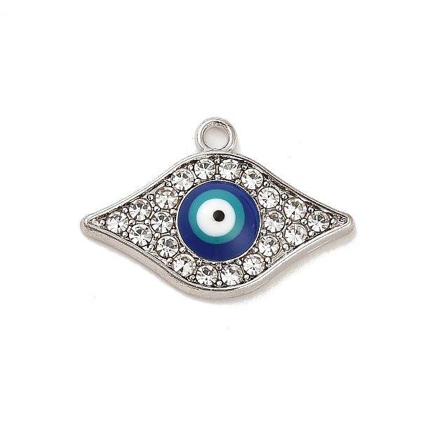 

PandaHall Alloy Enamel Pendants, with Rhinestone, Long-Lasting Plated, Evil Eye Charm, Platinum, 14x21x3.5mm, Hole: 1.5mm Alloy...