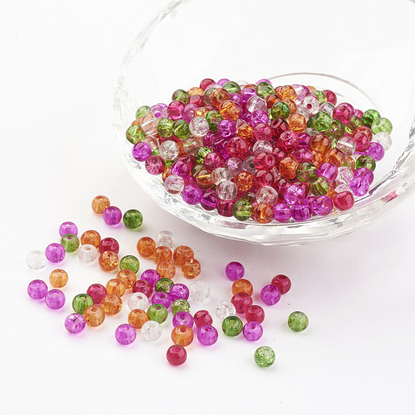 

PandaHall Baking Painted Crackle Glass Beads, Christmas Mix, Round, Mixed Color, 4~4.5x4mm, Hole: 1mm, about 400pcs/bag Glass Round..., Multicolor