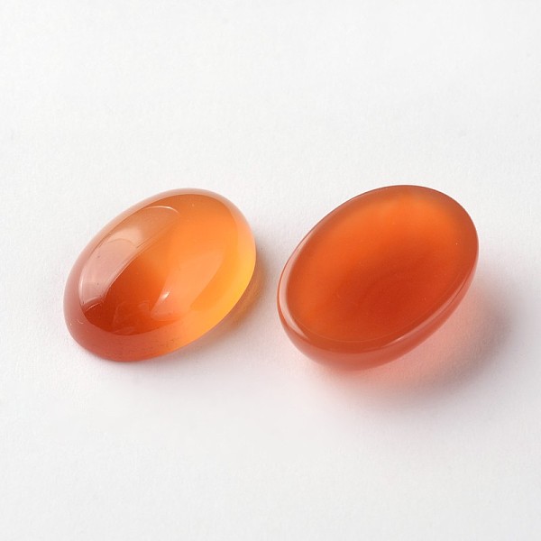 

PandaHall Natural Agate Oval Cabochons, Orange Red, 18x13x6mm Carnelian Oval